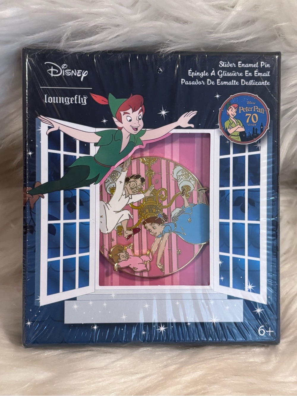 Loungefly Disney Peter Pan You Can Fly 70th Anniversay Sliding Pin LE 1900 NEW